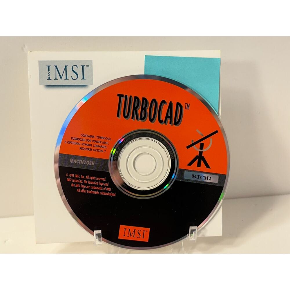 IMSI Turbocad 2.0 1995 Apple Macintosh CD-Rom Software & Access Code